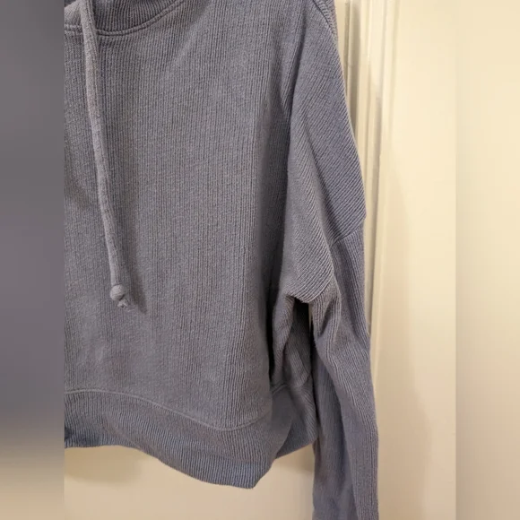 Wildfox Trenton Cropped Hoodie Dusty Periwinkle M - Picture 4 of 5